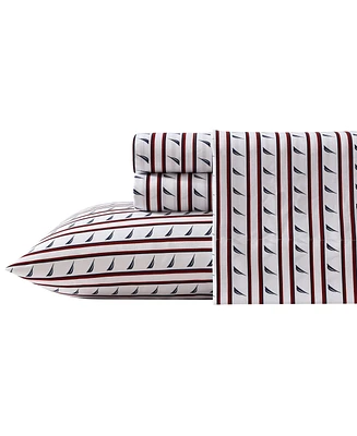 Nautica Printed Washed Microfiber -Pc. Sheet Set