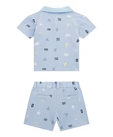 Guess Baby Boys 2-Piece Short Sleeve Stretch Piquet Polo and Set