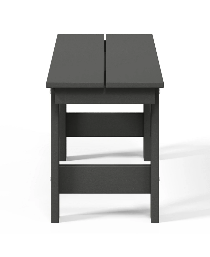 Outdoor Hdpe 48" Modern Backless Patio Bench
