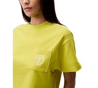 Calvin Klein Jeans Women's Monogrammed Logo Crest Boxy Cropped T-Shirt