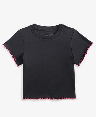 With Jules Big Girls Lettuce-Edge T-Shirt