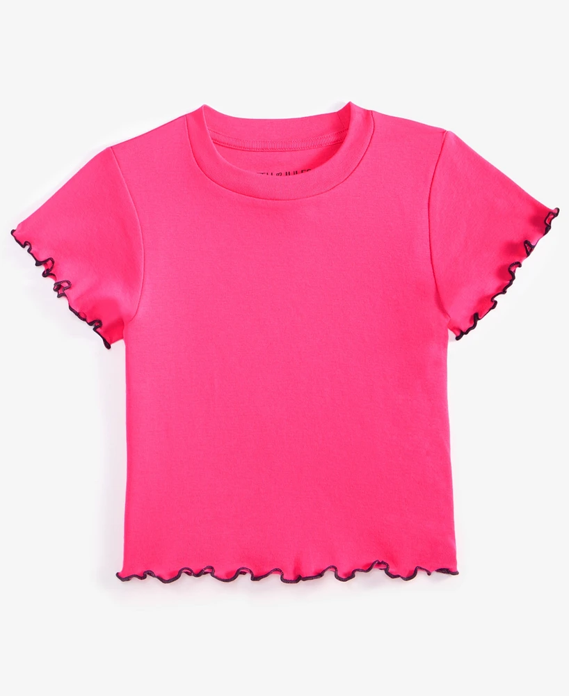 With Jules Big Girls Lettuce-Edge T-Shirt