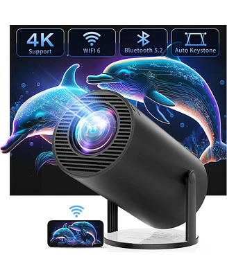 Elephas 4K Mini Projector with WiFi and Bluetooth, 180° Rotation & Auto Keystone, Full Hd 1080P Supported