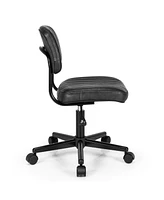 Pu Leather Adjustable Office Chair Swivel Task Chair with Backrest