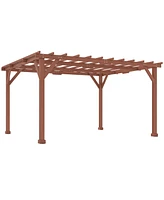 Outsunny 11' x 12.5' Outdoor Wood Pergola with Grape Trellis