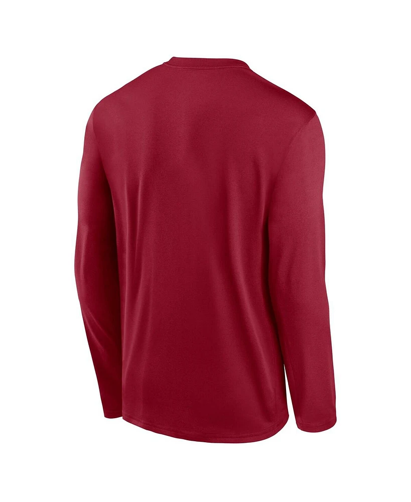 Jordan Men's Crimson Oklahoma Sooners Primetime Center Lockup Two-Hit Legend Long Sleeve T-Shirt