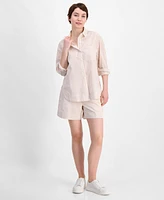 On 34th Women's Cotton Striped Button-Front Shirt