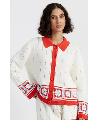 Chinti & Parker Women's Cotton Chevron Stitch T-Shirt