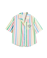Chinti & Parker Women's Linen-Cotton Snoopy Stripe Shirt
