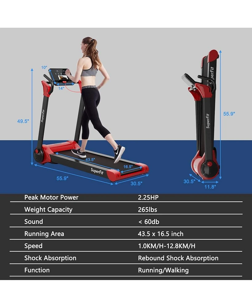 2.25 Hp Electric Motorized Folding Treadmill with Led Display