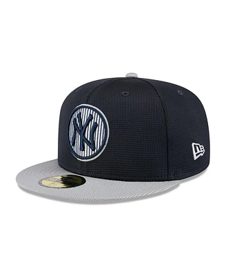 New Era Men's Gray New York Yankees 2025 Batting Practice 59FIFTY Fitted Hat