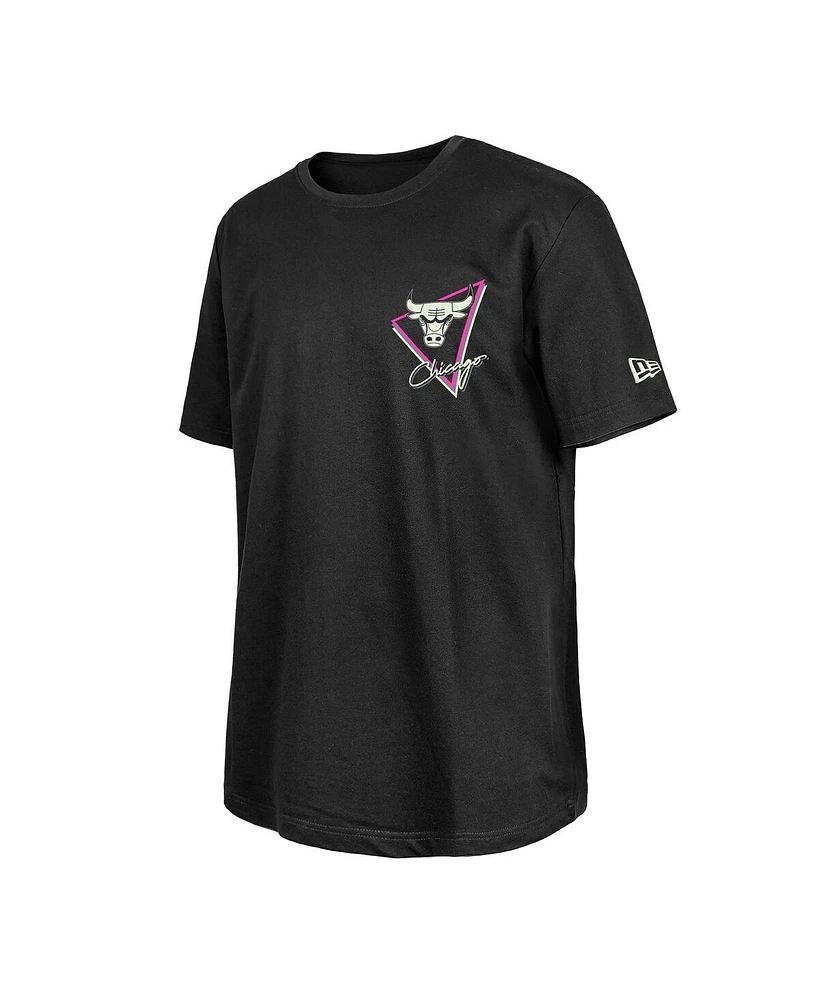 New Era Men's Black Chicago Bulls Glow-in-the-Dark T-Shirt