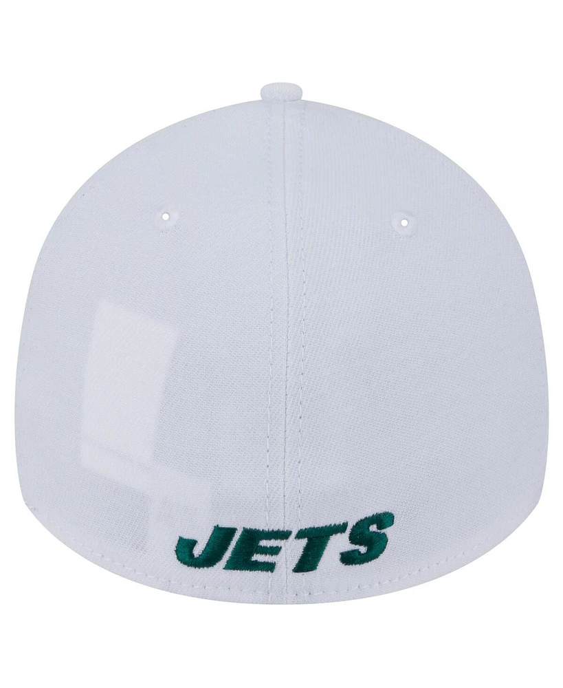 New Era Men's White New York Jets Throwback 39THIRTY Flex Hat