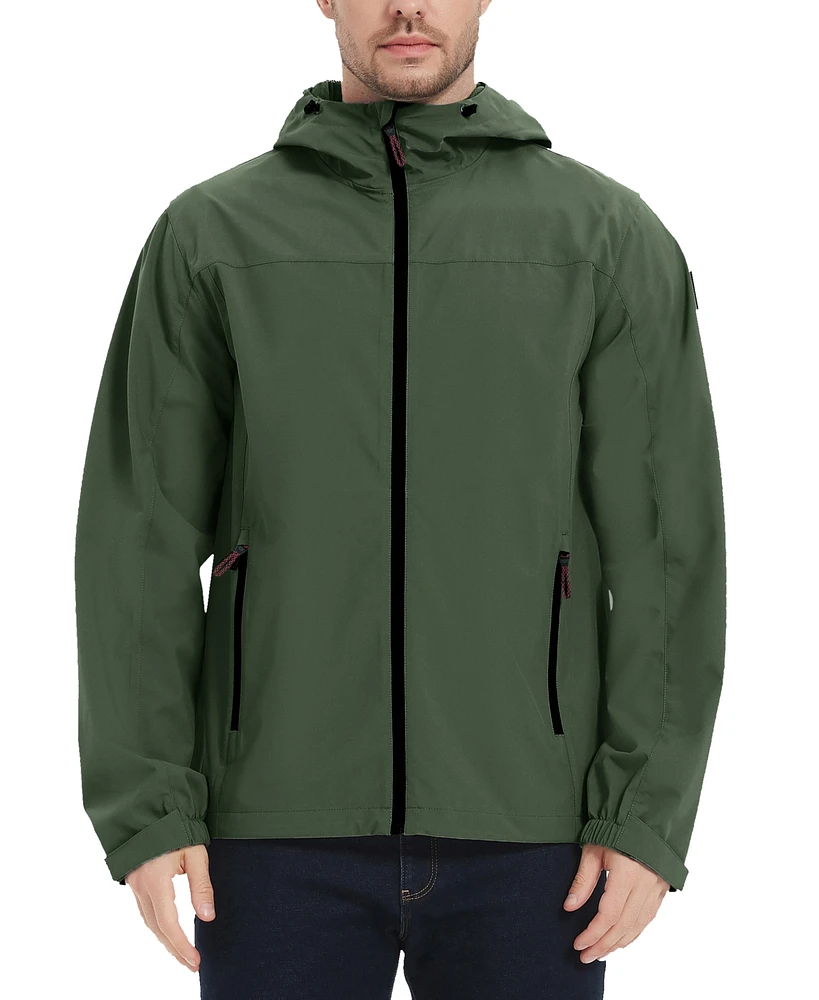 Hawke & Co. Men's All-Season Lightweight Stretch Hooded Rain Jacket