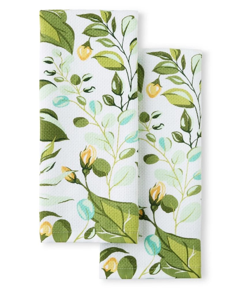 Fiesta Luscious Forest Cotton Kitchen Towel Set of 2, 16" x 28"