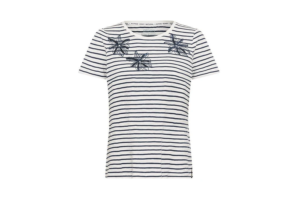 Olsen Women's Sequin and Stripe T-Shirt