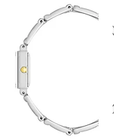 Anne Klein Women's Quartz Iconic Two-Tone Metal Alloy Rectangular Case Bangle Watch Set, 17mm