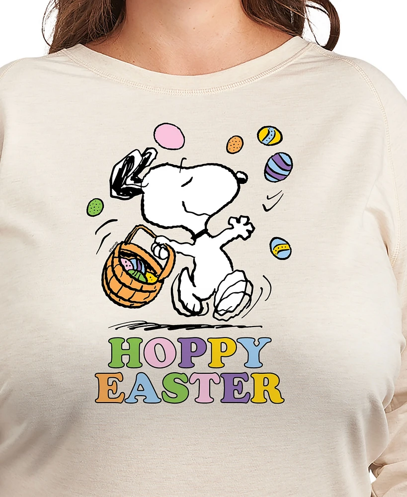 Hybrid Apparel Plus Peanuts Snoopy Hoppy Easter Graphic Pullover T-Shirt
