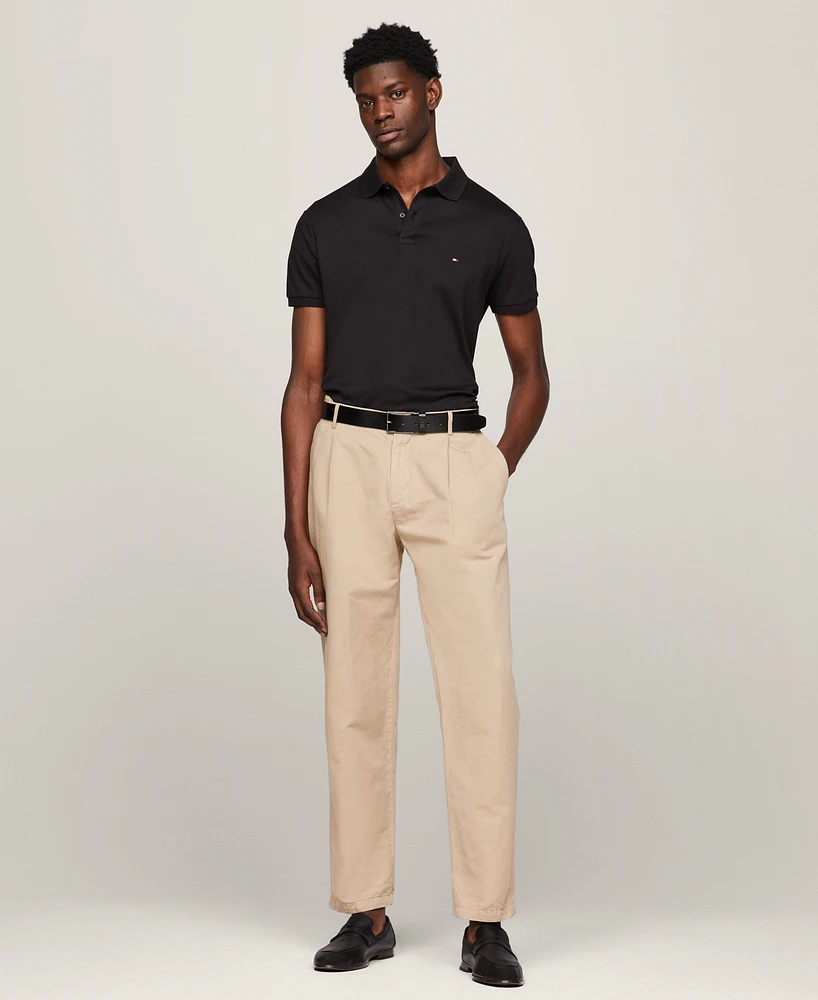 Tommy Hilfiger Men's Regular-Fit Liquid Cotton Collar Stripe Detail Polo Shirt