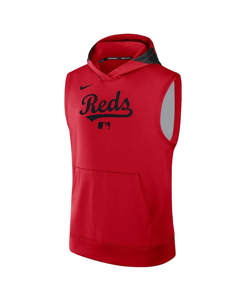 Nike Men's Red Cincinnati Reds Authentic Collection Performance Sleeveless Pullover Hoodie