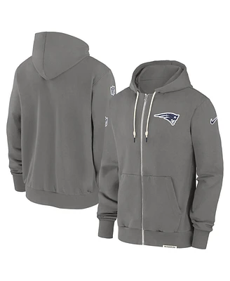 Nike Men's Pewter New England Patriots Player Full-Zip Performance Hoodie