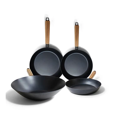 Alva Forest 4pc Carbon Steel Frying Pan Set -Naturally Nonstick & Non-Toxic