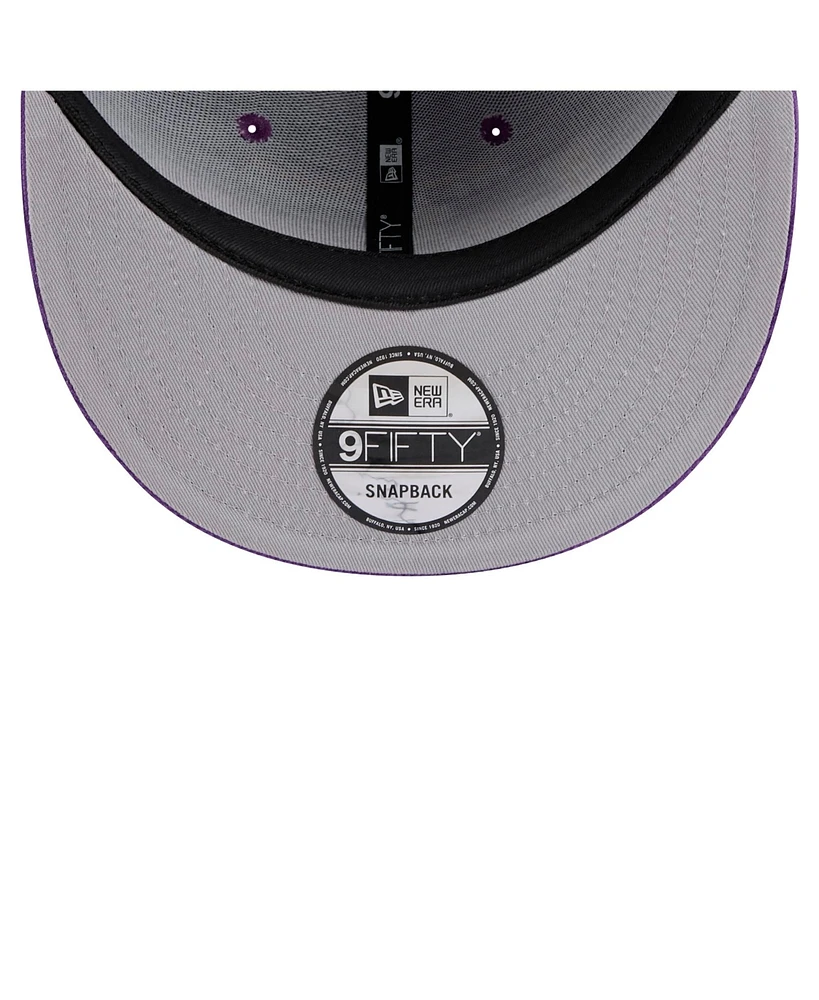 New Era Men's Purple Los Angeles Lakers Throwback Display Corduroy 9FIFTY Snapback Hat