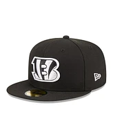 New Era Men's Black Cincinnati Bengals Main Patch 59FIFTY Fitted Hat