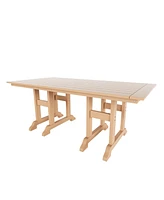 6-Piece Hdpe Rectangular Patio Dining Table Set with Foldable Chairs and Bench