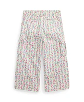 Polo Ralph Lauren Toddler and Little Girls Floral Canvas Wide Leg Cargo Pants