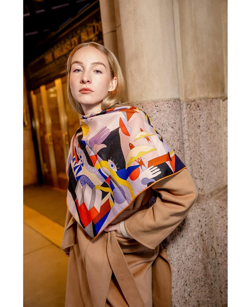 Jessie Zhao New York Double Sided Wool Silk Scarf Of Dreamlike