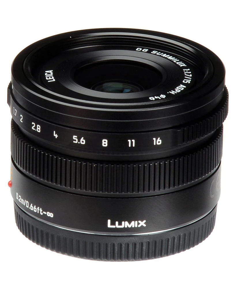 Panasonic Lumix G Leica Dg Summilux 15mm f/1.7 Aspherical Lens for Micro Four Thirds, Black