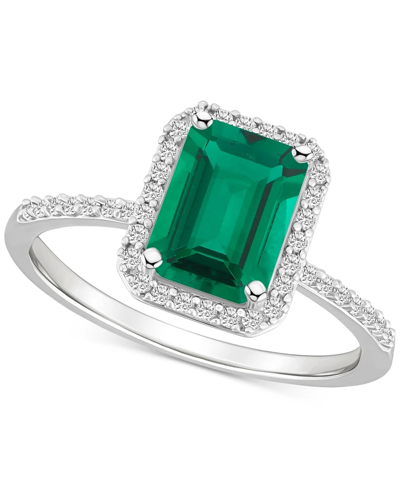 Blue Topaz (2 ct. t.w.) & Lab Created White Sapphire (1/4 Statement Ring 10k Yellow Gold