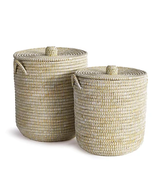Rivergrass Hamper Baskets With Lids Set of 2