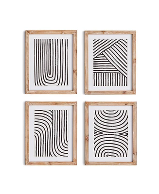 Achromatic Linear Petite Prints Set of 4