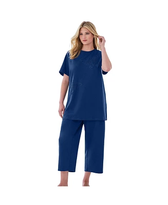Dreams & Co. Women's 2-Piece Applique Capri