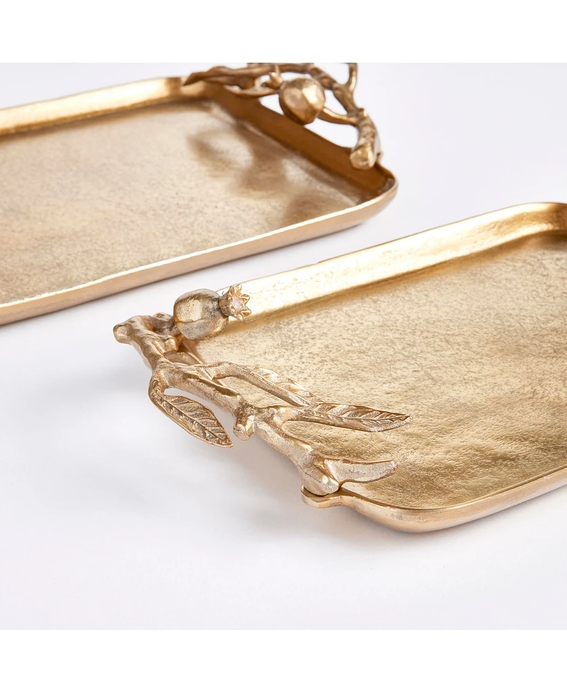 Pomegranate Branch Decorative Trays Set of 2