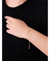 Devata Round Link Box Chain Slider Bolo Bracelet in 14K Gold, Fits 6.0 in to 8.0 in wrist, approx.4.5 grams