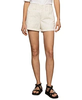 Sanctuary Women's Arden Striped Mid-Rise Denim Shorts
