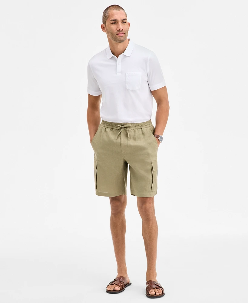 Club Room Men's Regular-Fit Linen Cargo Shorts, Created for Macy's