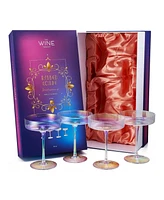 The Wine Savant Vintage Art Deco Coupe Glasses, Set of 4
