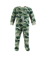 Hudson Baby Boys Thermal Zipper Sleep and Play 2pk, Football