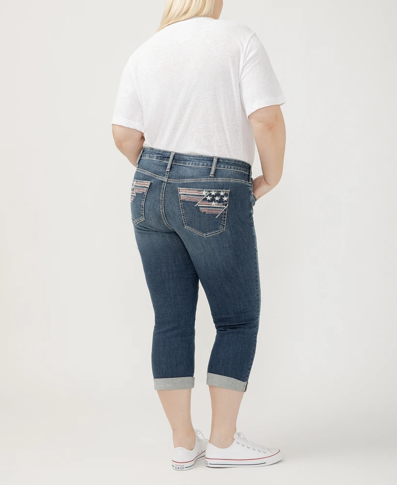 Silver Jeans Co. Plus Suki Mid Rise Curvy Fit Capri