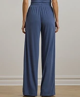 Lauren Ralph Lauren Women's Stretch Jersey Wide-Leg Drawcord Pants