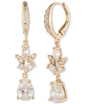 Givenchy Gold-Tone Cubic Zirconia Double Drop Earrings