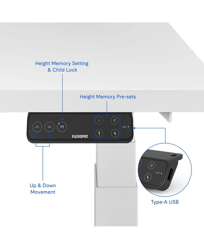 Flexispot E7-commercial W Electric Adjustable Standing Desk, Rectangular Chipboard Top & Base