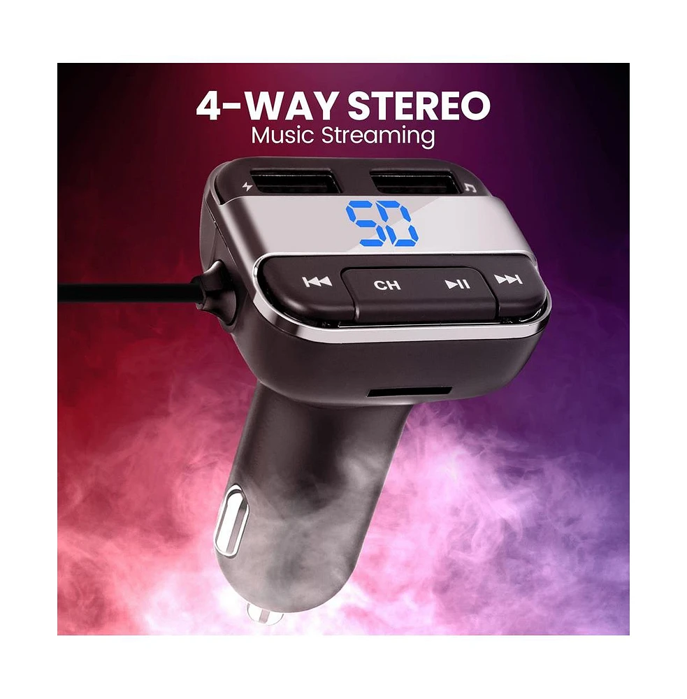 Pyle Bluetooth Car Fm Transmitter – Wireless Music Streaming & Hands-Free Calling
