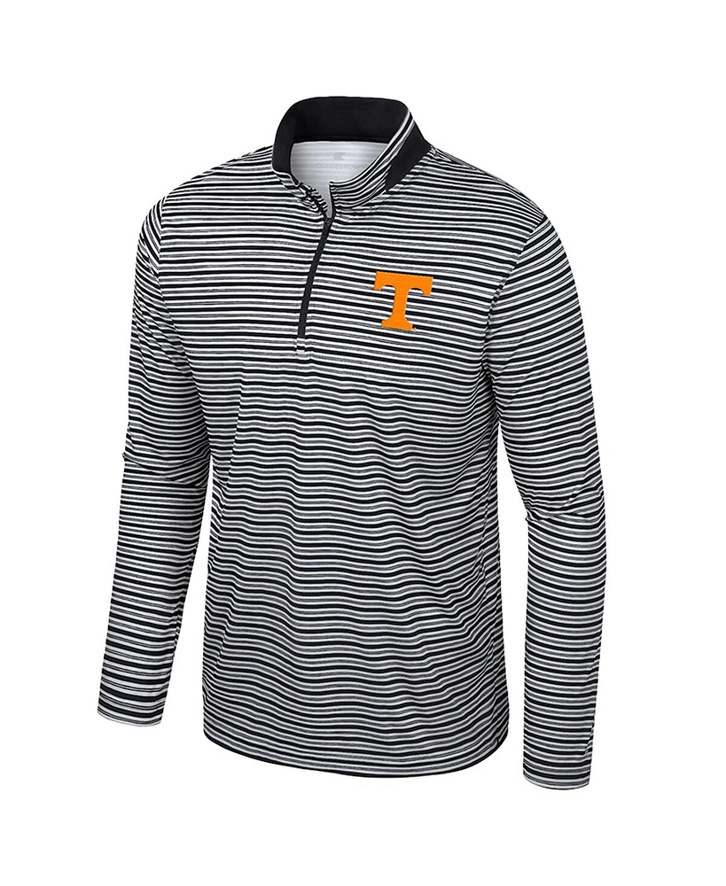 Colosseum Men's Black Tennessee Volunteers Striped Quarter-Zip Sweatshirt