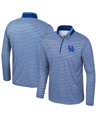 Colosseum Men's Royal Kentucky Wildcats Striped Quarter-Zip Sweatshirt