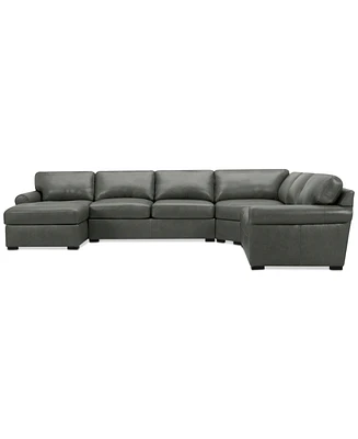 Radley Roll Arm 152" -Pc. Leather Wedge Corner Chaise Sectional
